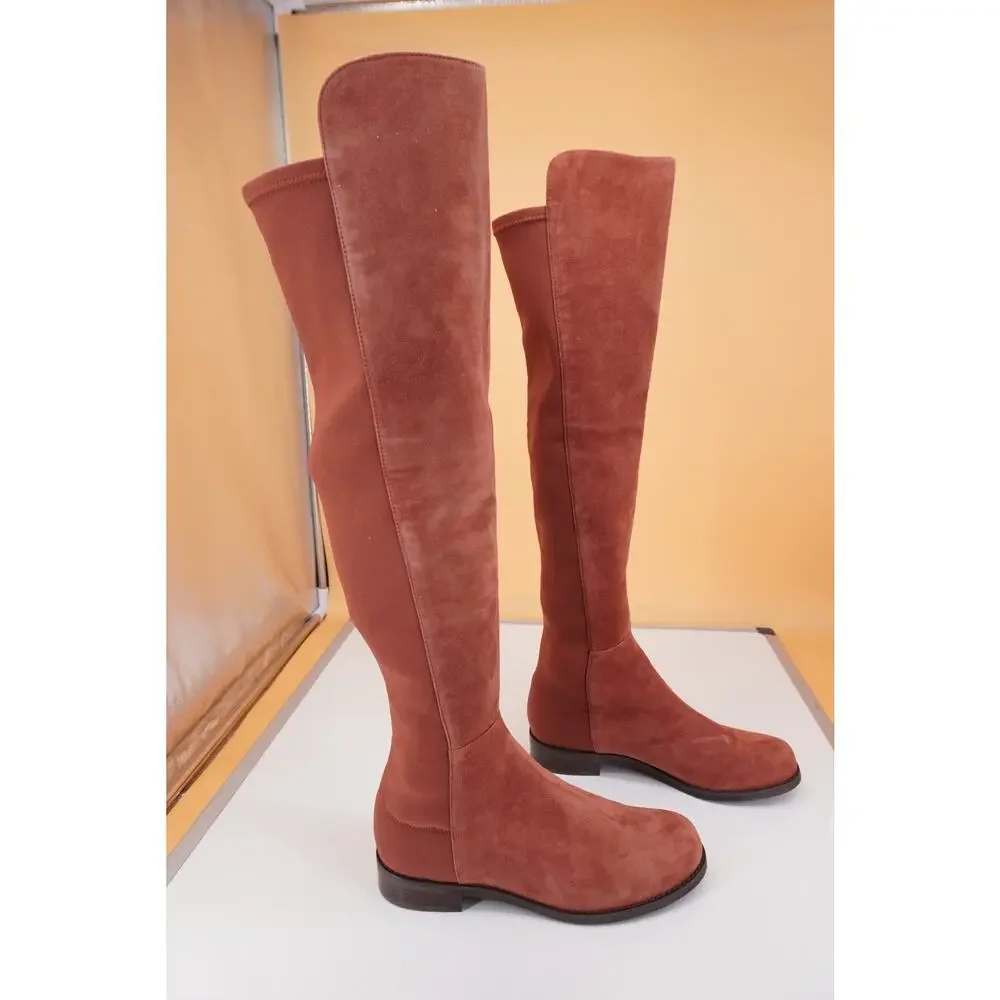 Stuart Weitzman 5050 Over the Knee Suede Boots Size 9 NIB OTK $695 Cardamom